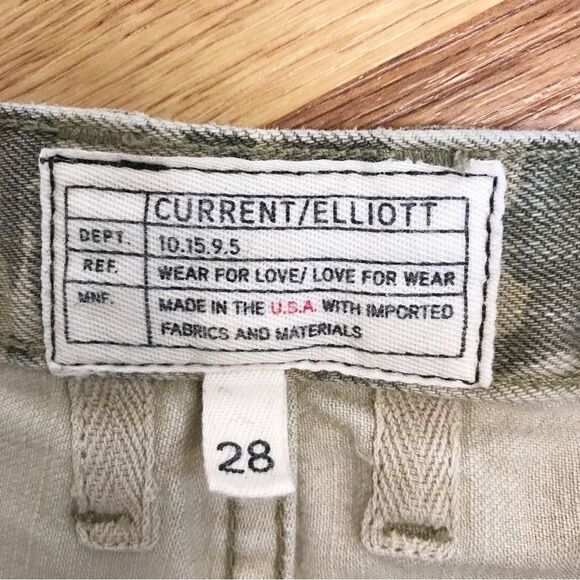 CURRENT/ELLIOTT The Boyfriend Short Cutoffs Broken Camo Print Frayed‎ Sz 28 - Picture 7 of 14